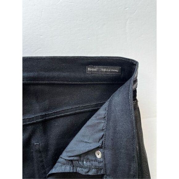 Citizens of Humanity Rocket High Rise Skinny Black Leatherette Jeans Size 31 - Picture 6 of 14